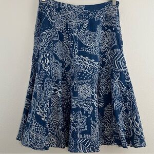 Coldwater Creek | Blue & White A-Line Skirt